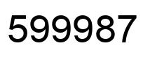 Number 599987 black image