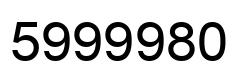 Number 5999980 black image