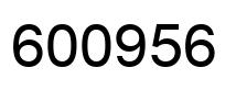 Number 600956 black image