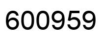 Number 600959 black image
