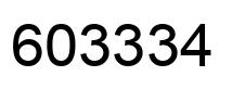 Number 603334 black image