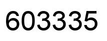 Number 603335 black image