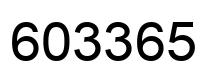 Number 603365 black image