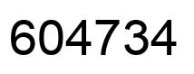 Number 604734 black image