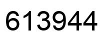 Number 613944 black image