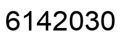 Number 6142030 black image
