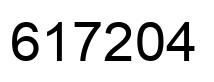 Number 617204 black image