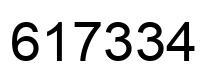 Number 617334 black image