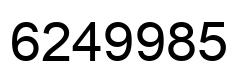 Number 6249985 black image