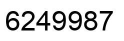 Number 6249987 black image