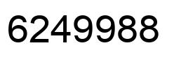 Number 6249988 black image