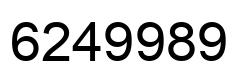 Number 6249989 black image