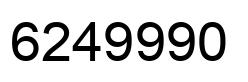 Number 6249990 black image