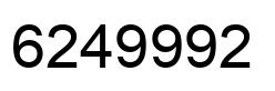 Number 6249992 black image