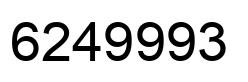 Number 6249993 black image