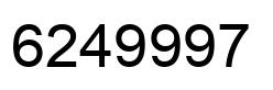 Number 6249997 black image