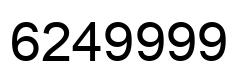 Number 6249999 black image