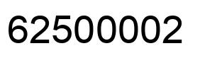 Number 62500002 black image