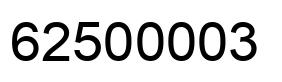 Number 62500003 black image