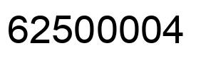 Number 62500004 black image