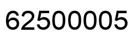 Number 62500005 black image