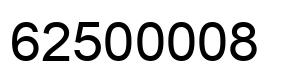 Number 62500008 black image