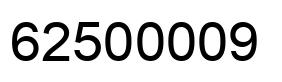 Number 62500009 black image
