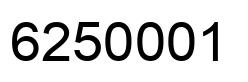 Number 6250001 black image