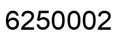 Number 6250002 black image