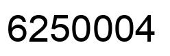 Number 6250004 black image