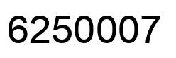 Number 6250007 black image