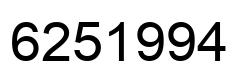 Number 6251994 black image