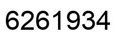 Number 6261934 black image