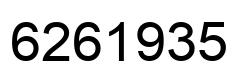 Number 6261935 black image