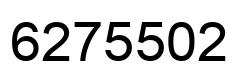 Number 6275502 black image