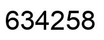 Number 634258 black image