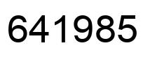 Number 641985 black image