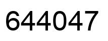 Número 644047 imagen negro