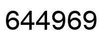 Number 644969 black image