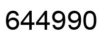 Number 644990 black image