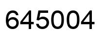 Number 645004 black image