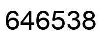 Number 646538 black image