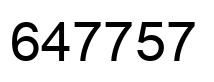 Number 647757 black image