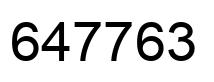 Number 647763 black image
