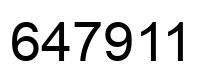 Number 647911 black image
