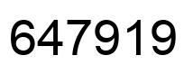 Number 647919 black image