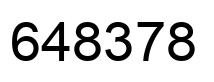 Number 648378 black image