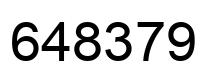 Number 648379 black image