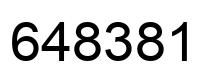 Number 648381 black image