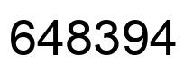 Number 648394 black image